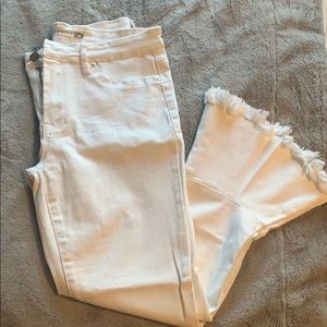 White Chelsea & Violet Cropped Flare Jeans